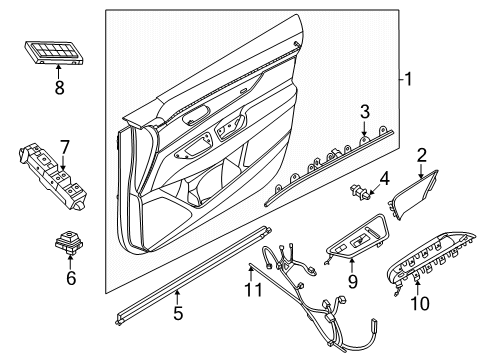 2025 Nissan Murano Grommet Diagram for 85099-7LF0A