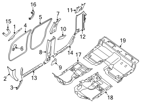 2020 Nissan Frontier WELT Body Sid L Diagram for 76924-9BP0A