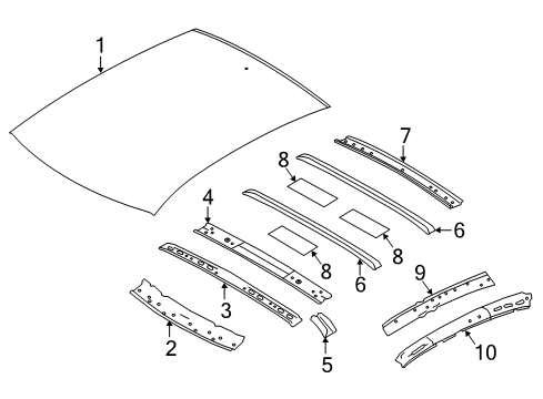 2022 Nissan Maxima Reinforce-Roof Side Rail,Outer LH Diagram for G6315-9DLMA