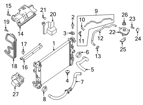 2020 Nissan Kicks Condenser Seal Side Diagram for 92185-5RW0A