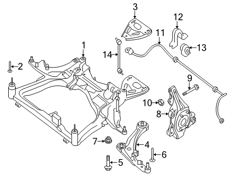 Spindle - KNUCKLE, RH Diagram for 40014-JA02A