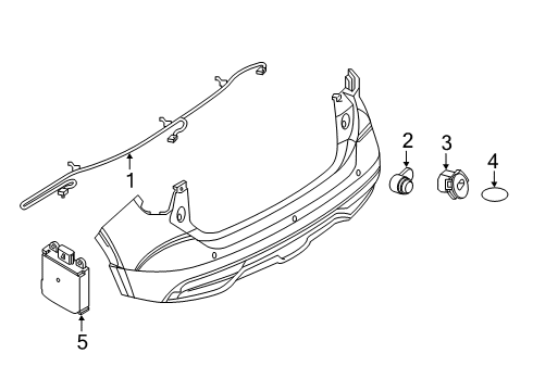 2023 Nissan Kicks Harness-Sub,Rear Bumper Diagram for 24093-5R00A