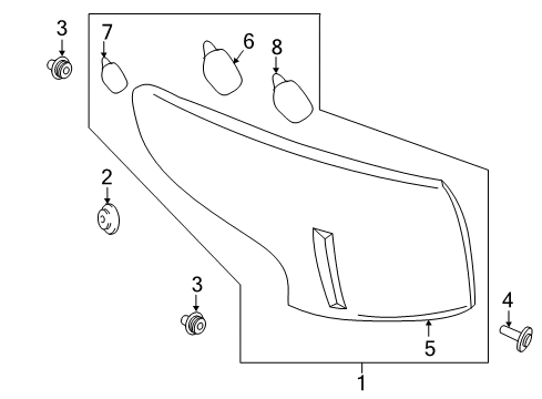 2020 Nissan Rogue Sport Rear Combination Lamp Assembly Right Hand Diagram for 26550-6MR0A