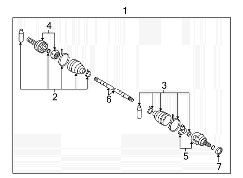 2021 Nissan Rogue Outer Joint Assembly Diagram for 39211-6RE3D