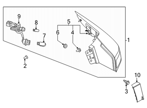 2023 Nissan Rogue Rear Combination Lamp Assembly Right Hand Diagram for 26550-6RR0D