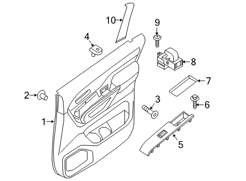 2020 Nissan Titan Rear Door Finisher Assembly Left Hand Diagram for 82901-9FU3C