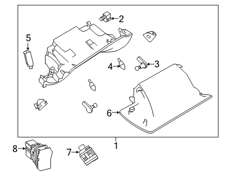 2025 Nissan Altima Box Glove Diagram for 68500-9HB0A