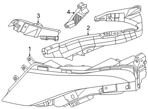 2025 Nissan Murano COMBINATION LAMP ASSY-FRONT,RH Diagram for 26120-7BA0A