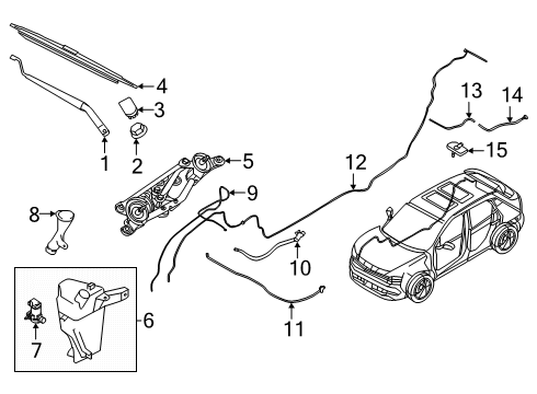 2025 Nissan Kicks BLADE ASSY-WINDSHIELD WIPER Diagram for 28890-7LF0A