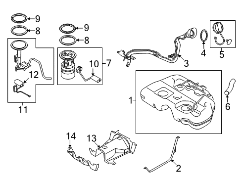 2022 Nissan Murano Filler Hose Diagram for 17228-9UH0A