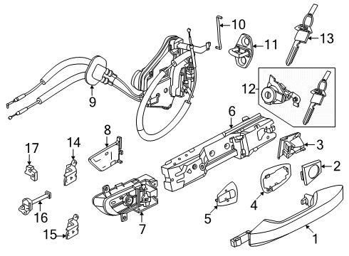 2025 Nissan Kicks GASKET-OUTSIDE HANDLE,FRONT DOOR Diagram for 80652-7LF0A
