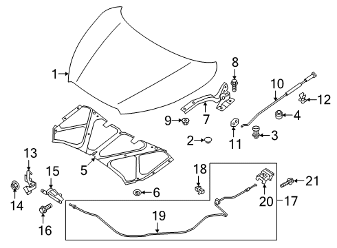 2023 Nissan Kicks Bell Crank-Hood Lock Diagram for 65603-5R00A