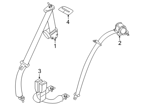 2025 Nissan Kicks BELT ASSY-RR TONGUE, CTR-3PT Diagram for 88854-7LF8A