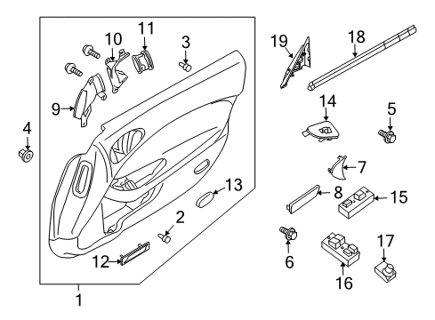 2020 Nissan 370Z Finisher Assembly Front Door Lh Diagram for 80901-1ES1D