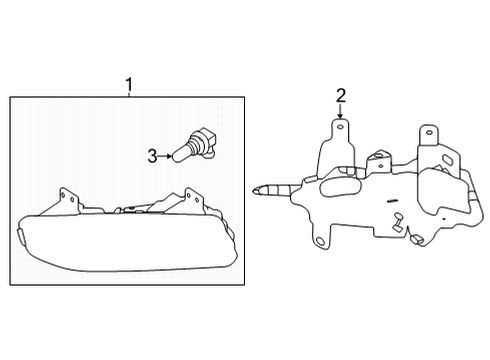 2022 Nissan Rogue Sport Bracket-Fog Lamp,RH Diagram for 26910-DF60A