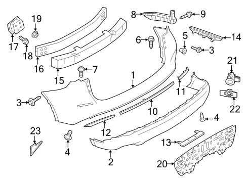 2020 Nissan Murano Rear Bumper Side Bracket Right Hand Diagram for 85220-5AA0B