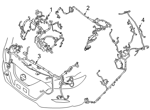 2022 Nissan Maxima Body Harness-Sub Diagram for 24017-9DM0B