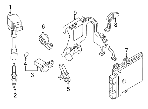 2020 Nissan Pathfinder Engine Control Module - Blank Diagram for 23703-9NT0A