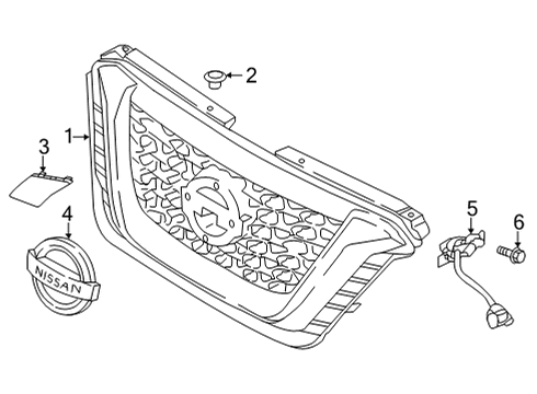 2021 Nissan Kicks Grill Radiator Diagram for 62310-9VC5A
