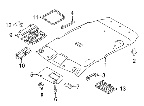 2025 Nissan Leaf Room Lamp Assembly Diagram for 26410-3NF0B