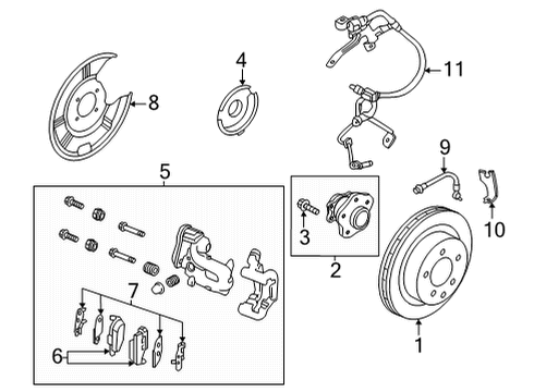 2024 Nissan Rogue Hub Assembly-Rear Axle Diagram for 43202-6RA0A