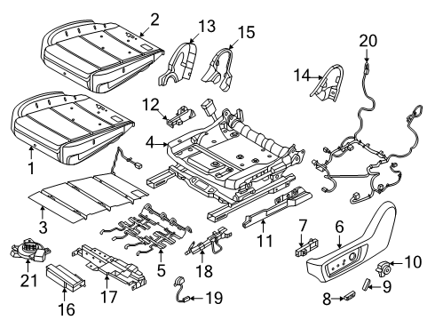 2025 Nissan Murano SWITCH ASSY SEAT LUMBAR Diagram for 87367-7BF1A