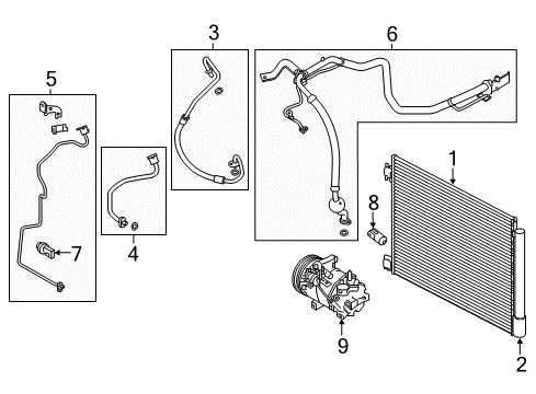 2020 Nissan Rogue Sport Condenser & Liquid Tank Assembly Diagram for 92100-4BE0B