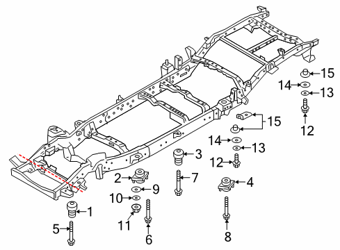 2020 Nissan Titan SHIM-REAR BODY MOUNTING Diagram for 95182-EB70A