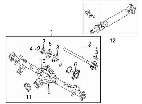 2024 Nissan Frontier AXLE ASSY-REAR W/O BRAKE Diagram for 43003-9BW0A