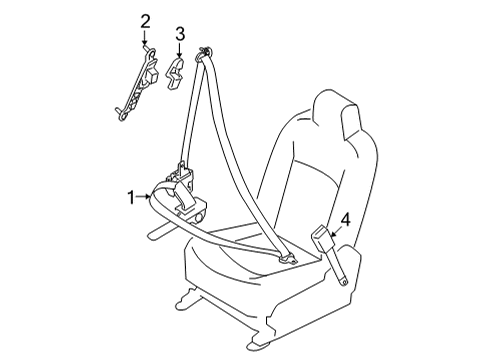 2021 Nissan Rogue ADJUSTER Seat Belt Diagram for 87824-6RR1A