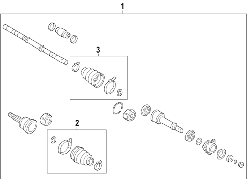 2021 Nissan Rogue Outer Joint Assembly Diagram for 39211-6RY2D