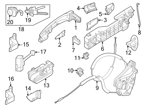 2023 Nissan ARIYA STRIKER ASSY-FRONT DOOR LOCK Diagram for 80570-6RR1A