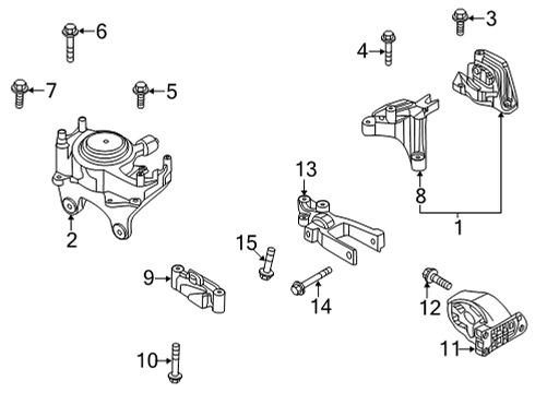 2025 Nissan Rogue INSULATOR-ENGINE MOUNTING LH Diagram for 11220-6RC1B