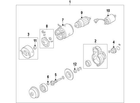 2023 Nissan GT-R Magnetic Switch Assembly Diagram for 23343-JF00C