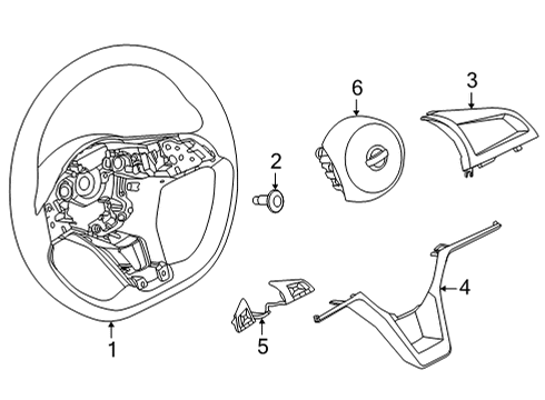 2025 Nissan Versa Steering Wheel Assembly Without Pad Diagram for 48430-5EE7A