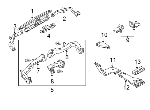 2022 Nissan Armada Heater Duct Diagram for 27850-6JL0A
