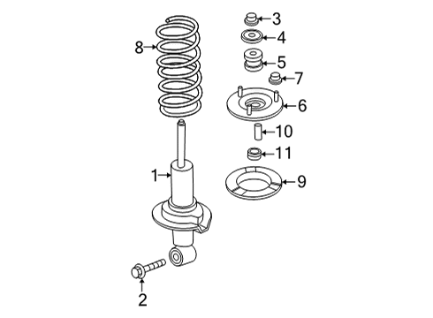 2024 Nissan Frontier Shock Absorber Kit Front Diagram for E6110-9BU1B
