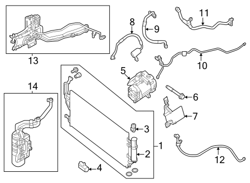 2020 Nissan Leaf Condenser & Liquid Tank Assembly Diagram for 92110-5SK0D