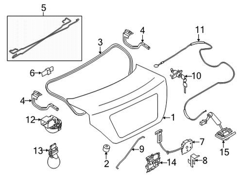 2022 Nissan Versa WEATHERSTRIP-Trunk Lid Diagram for 84830-5EF0A