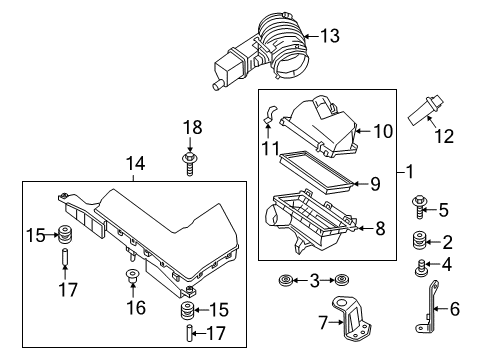 2020 Nissan Maxima BRKT-AIR CLNR Diagram for 16588-JA10C