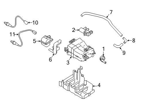 2021 Nissan Kicks Emission Control Hose Diagram for 18791-5R00B