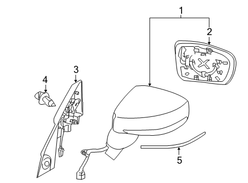 2020 Nissan GT-R Door Mirror Assembly Right Hand Diagram for K6301-6HT1B