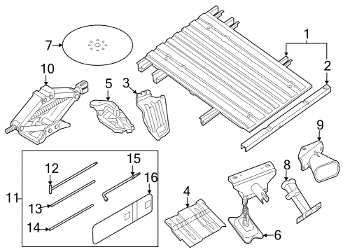 2023 Nissan Frontier PROTECTOR SPARE WHEEL CARRIER Diagram for 57228-9FV0A