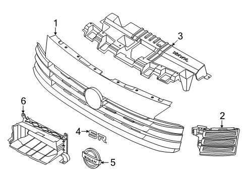 2025 Nissan Kicks Front Emblem Diagram for 62890-6RL0A
