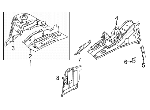 2025 Nissan Murano Hood ledge Rh Diagram for 64112-6SA1A