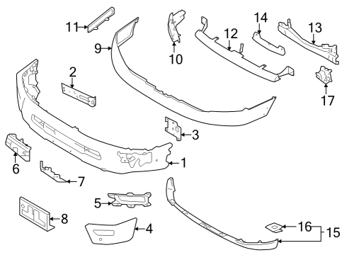 2022 Nissan Titan Bracket Front Bumper Side RH Diagram for 62222-9FV0B