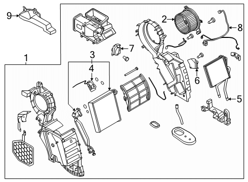 2025 Nissan Armada MOTOR & FAN ASSY-BLOWER Diagram for 27220-6RF2D