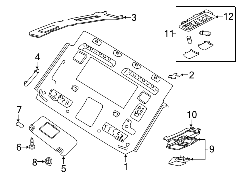 2022 Nissan Titan Lamp Assembly Spot Diagram for 26460-9GK1B