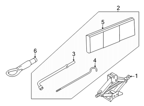2025 Nissan Rogue Jack Complete Diagram for 99550-7FR0A