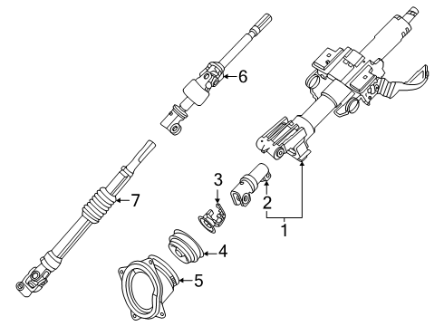 2025 Nissan Armada Shroud, Switches & Levers, Steering Column Assembly, Steering Gear & Linkage, Steering Wheel & Trim Diagram 2